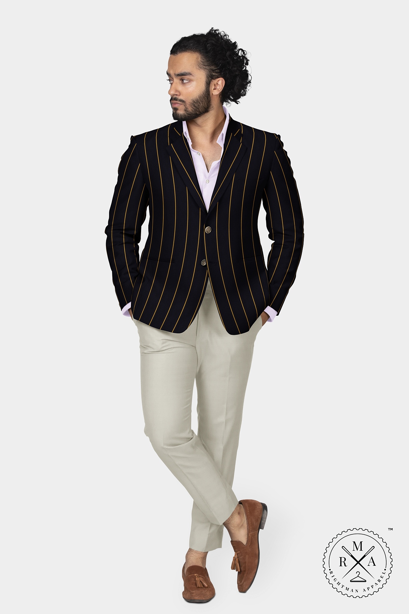 Black TR Blazer With Yellow Lines SU47